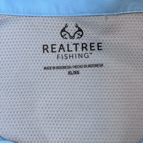 RealTree Fishing Shirt Mens XL Light Blue Button Up Vented Pockets Lightweight - Picture 12 of 16